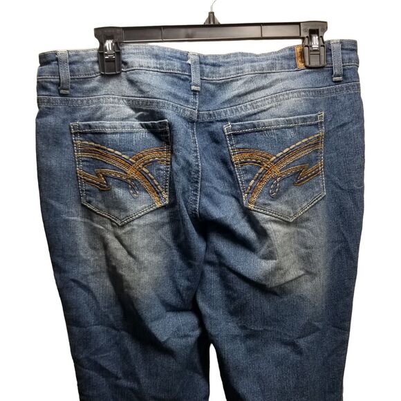 LEI Womens Size 11 Blue Solid Bootcut Jeans - Picture 6 of 10